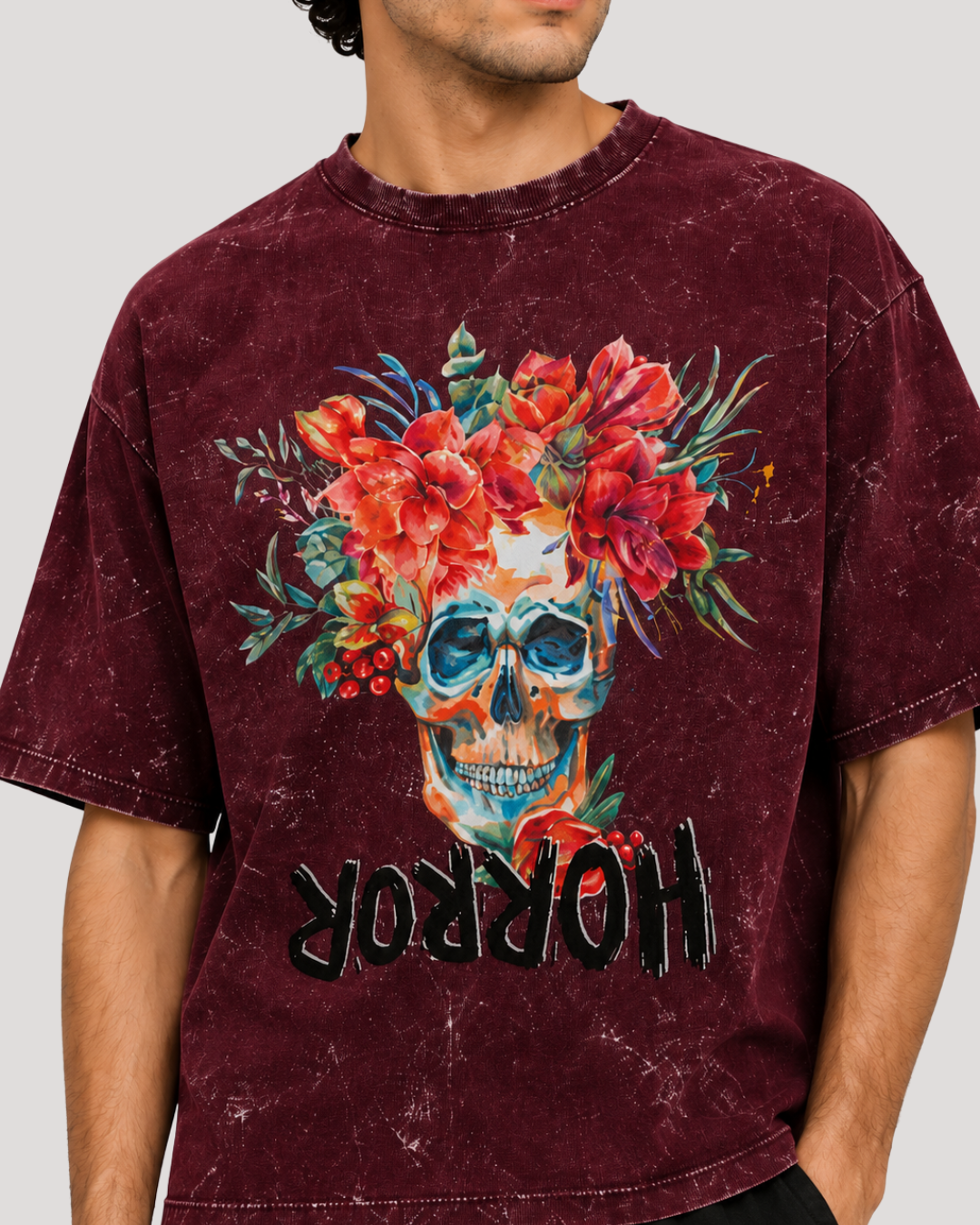 Acid Washed Skull Flower