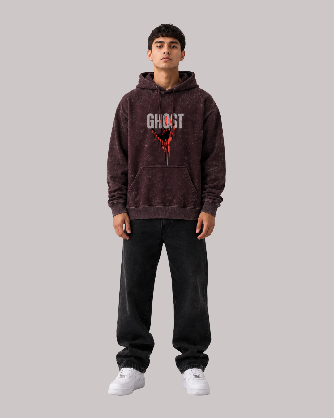 Acid Washed Ghost Hoodie